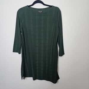 J Jill Wearever Tunic Dress Womens Small Hunter‎ Green Knit Tee Shirt Pullover